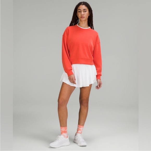 lululemon Softstreme Perfectly Oversized Cropped Crew Sweatshirt Solar Orange - Picture 16 of 16